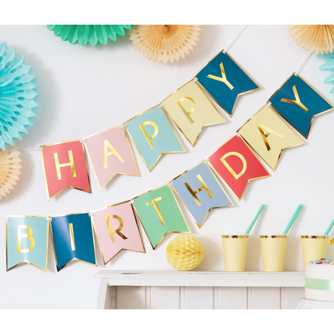 Happy Birthday Banner 175 x 15cm - Mix