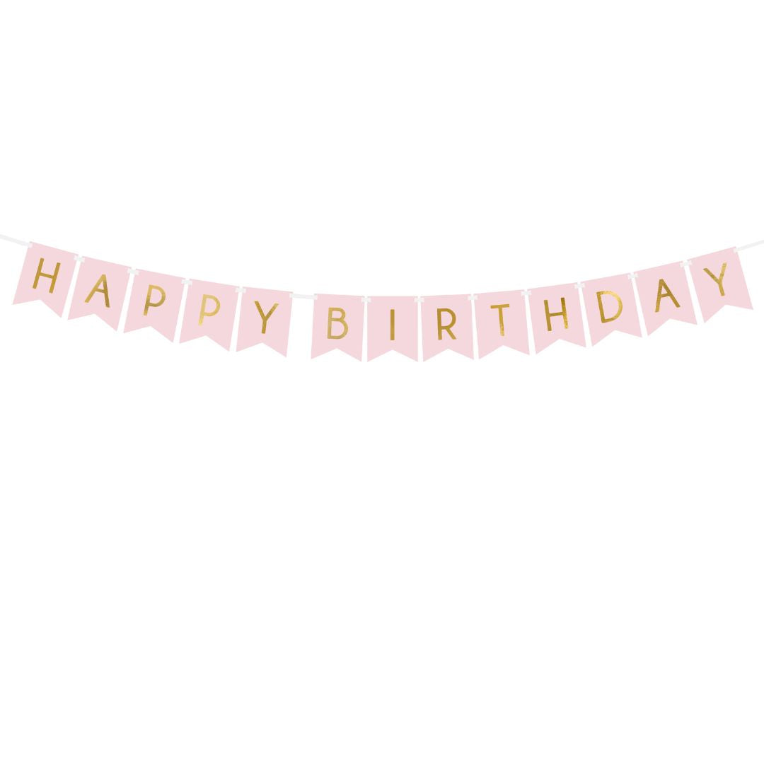 Happy Birthday Banner 175 x 15cm - Pink