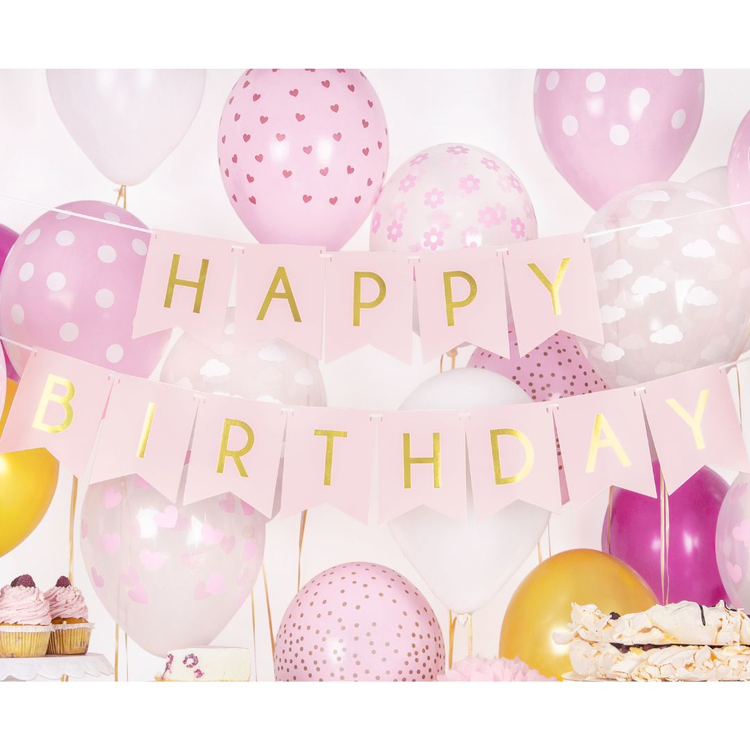 Happy Birthday Banner 175 x 15cm - Pink