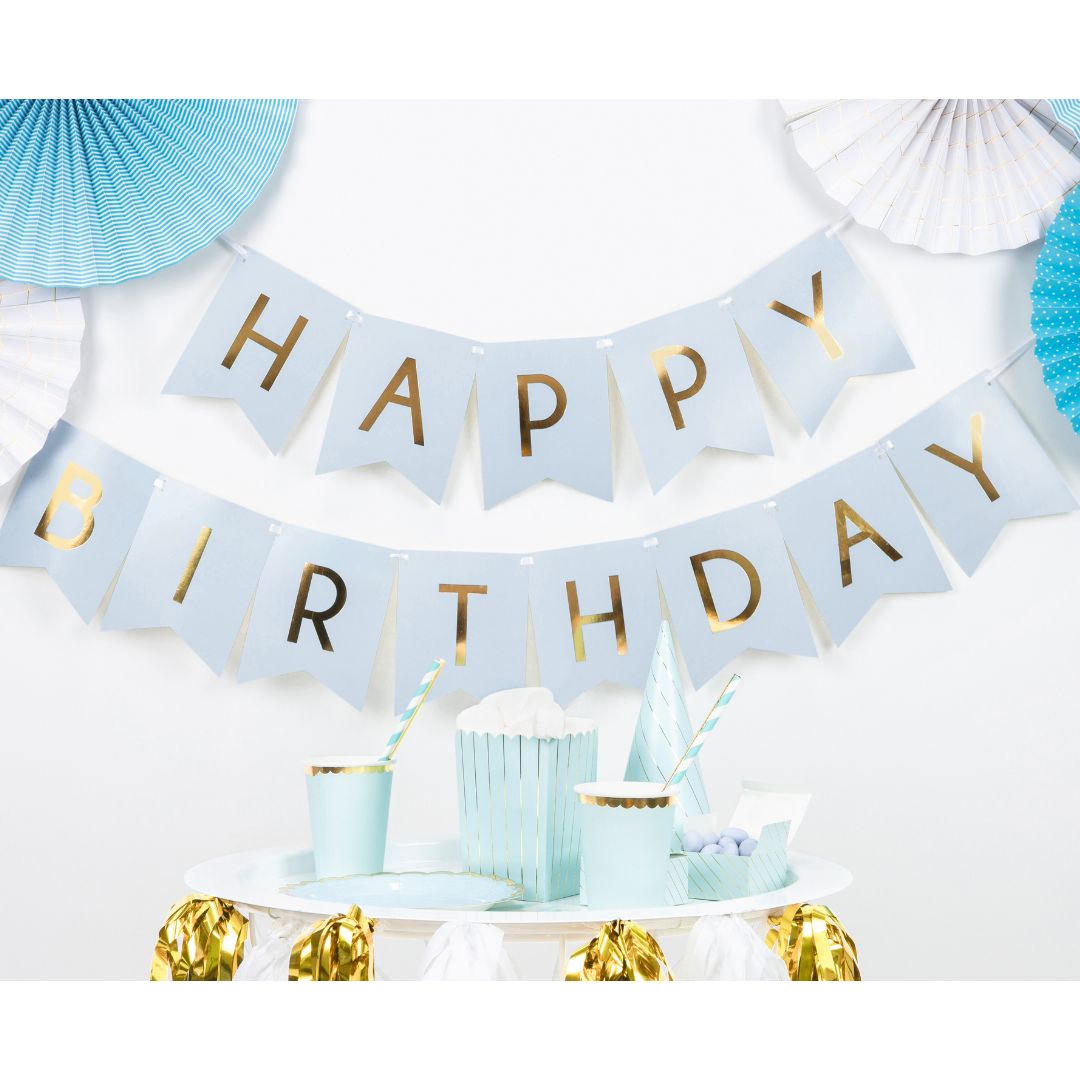 Happy Birthday Banner 175 x 15cm - Blue