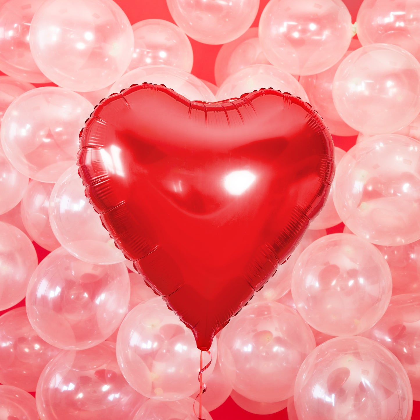 Helium Foil Balloon 46cm - Heart Red