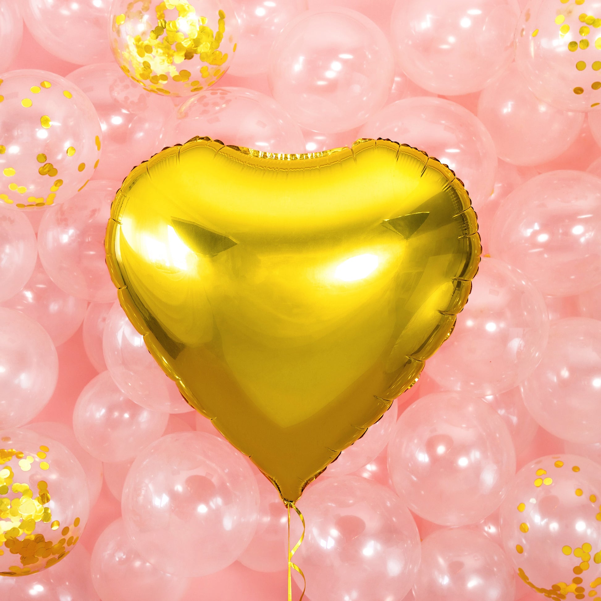 Helium Foil Balloon 46cm - Heart Gold