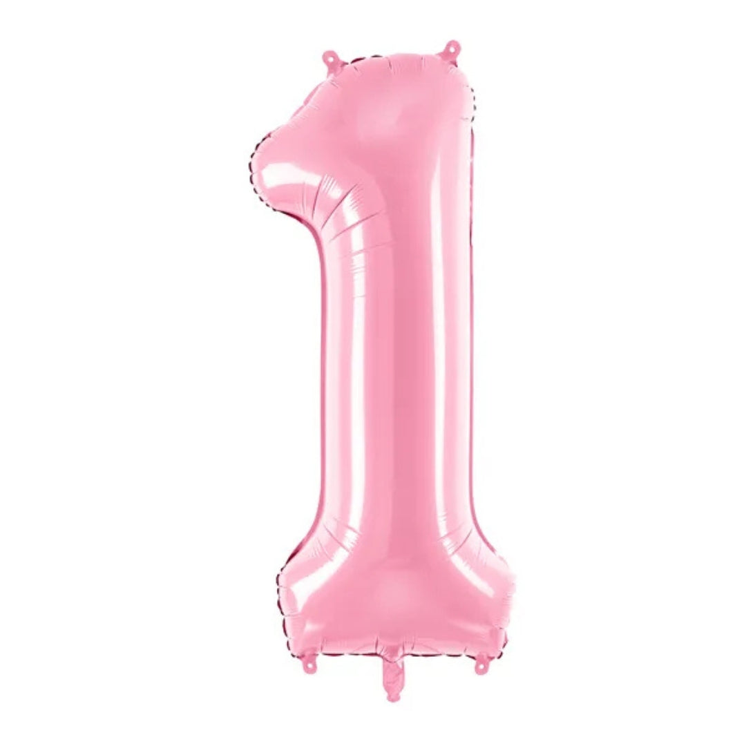 PartyDeco Helium Foil Balloon 86cm - All Numbers! - Baby Pink