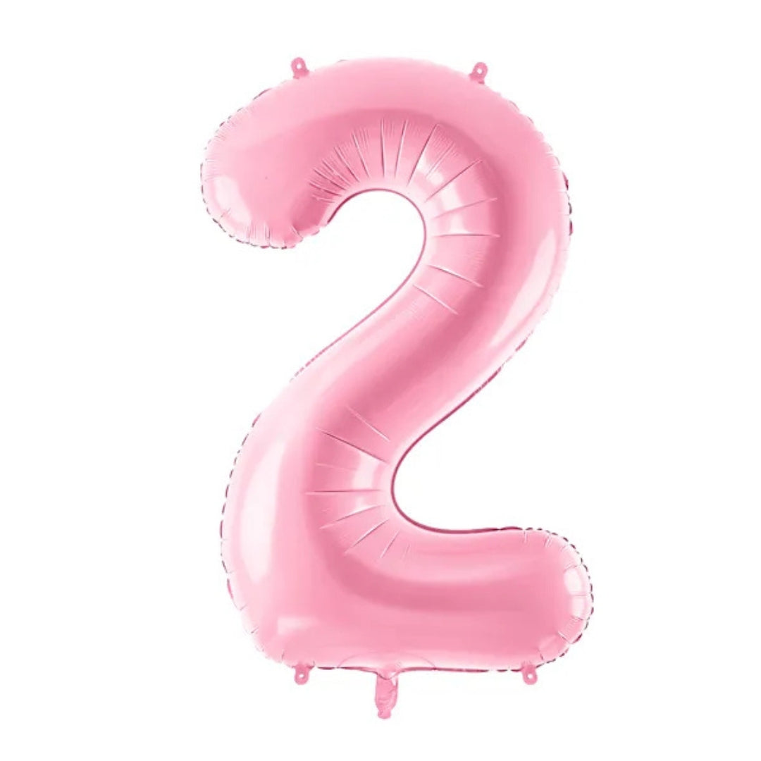 PartyDeco Helium Foil Balloon 86cm - All Numbers! - Baby Pink