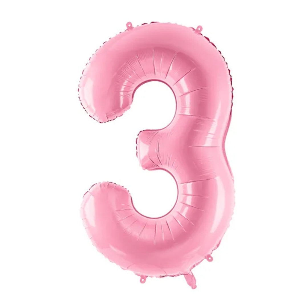 PartyDeco Helium Foil Balloon 86cm - All Numbers! - Baby Pink