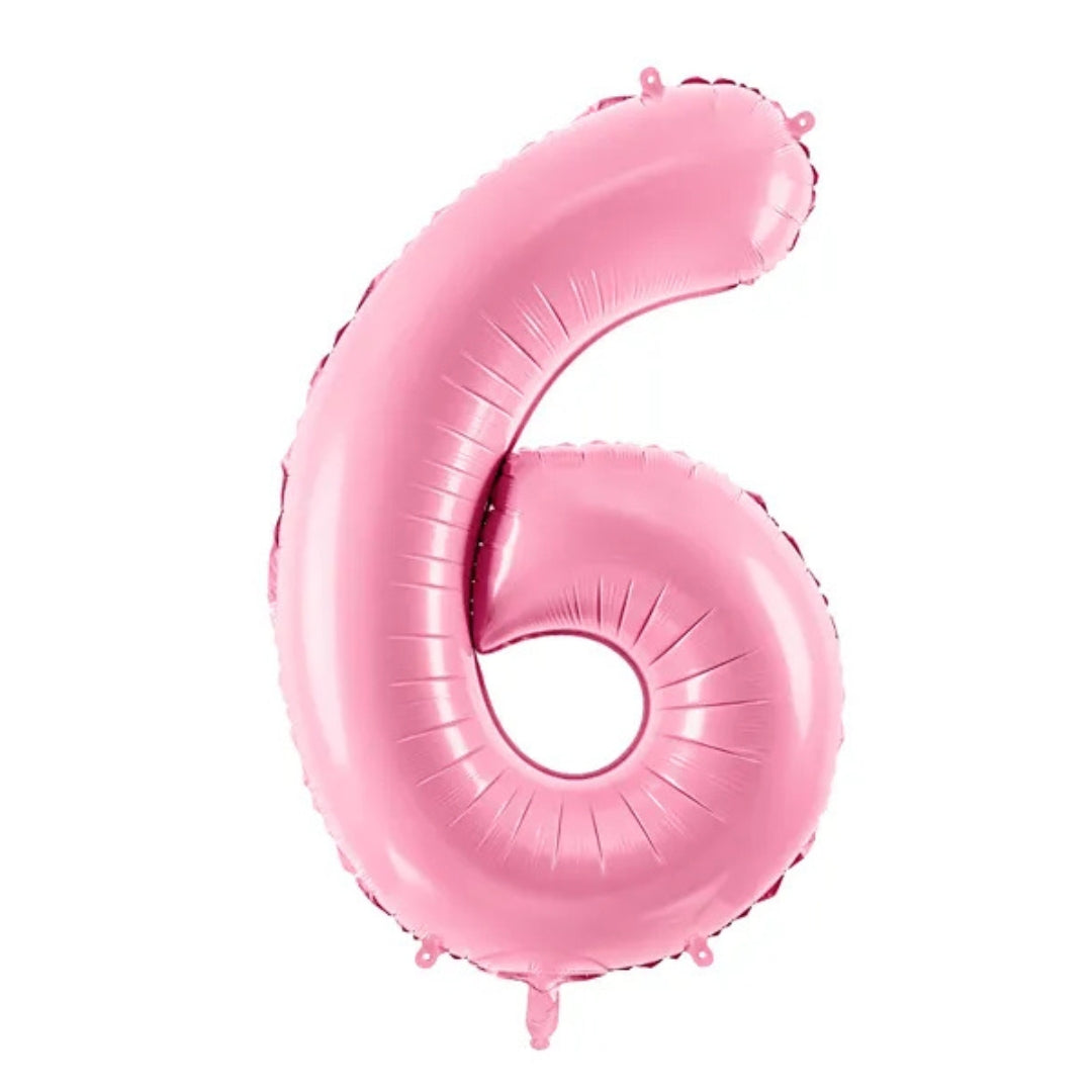PartyDeco Helium Foil Balloon 86cm - All Numbers! - Baby Pink