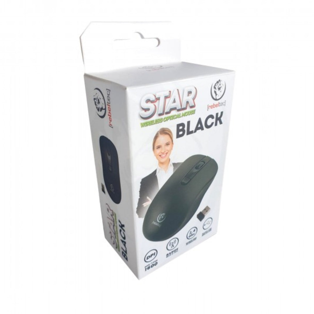 Wireless Star Optical Mouse - Black