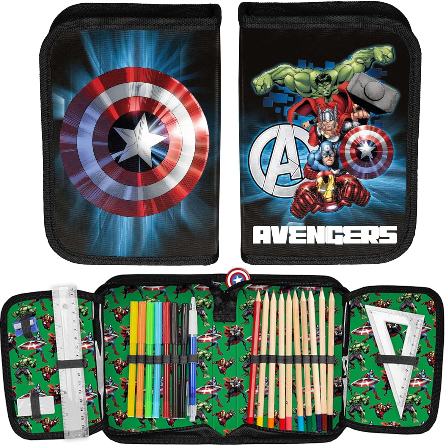 Paso 1 Compartment Full Pencil Case 14 x 20 x 4cm - Avengers
