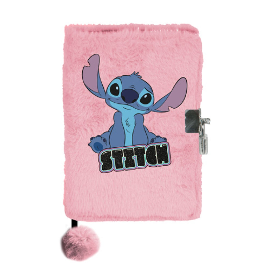 A5 Paso Plush Diary With Padlock - Disney - Stitch