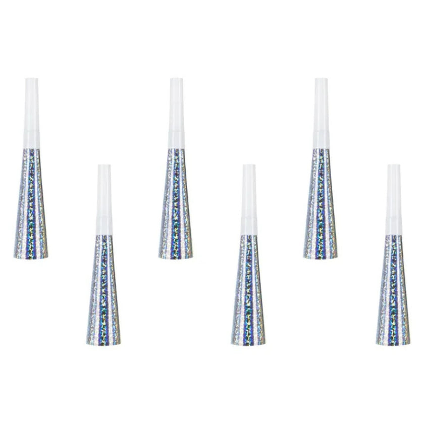 PartyDeco Party Horns A Pack Of 6pcs - Holographic