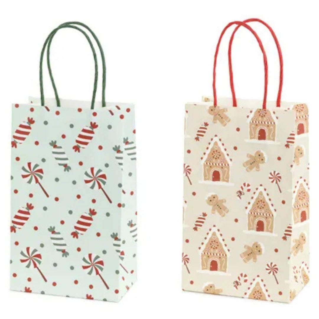 PartyDeco Gift Bag Small 21 x 13 x 8cm - Sweets & Gingerbread x 1pc Assortment