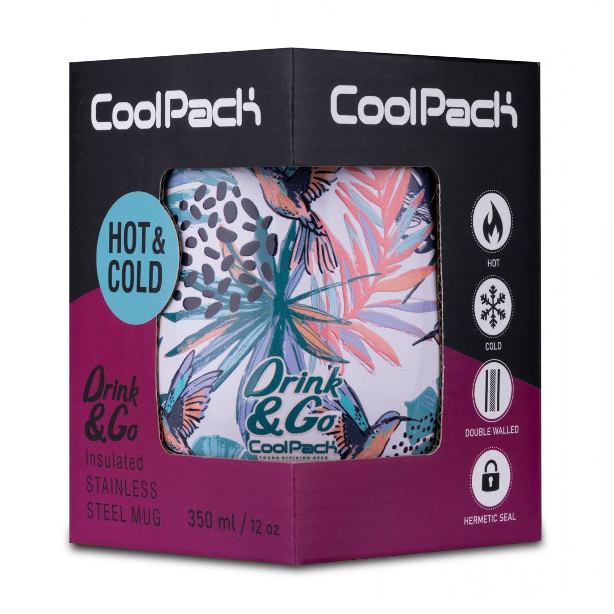CoolPack Drink & Go Insulated Stainless Steel Mug 350ml - Thai