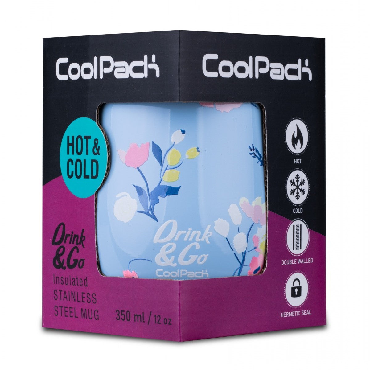CoolPack Drink & Go Insulated Stainless Steel Mug 350ml - Provence