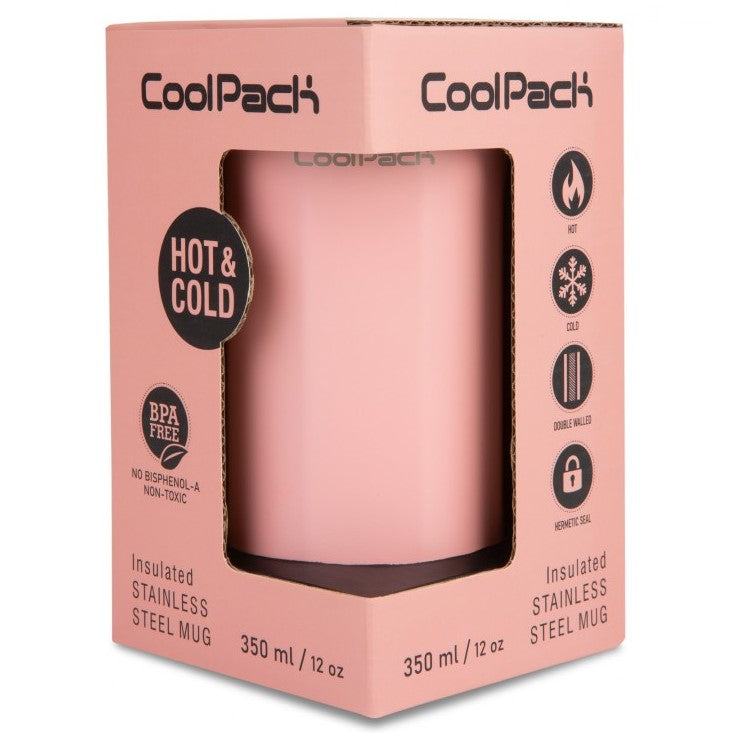 CoolPack Tom Insulated Stainless Steel Mug 350ml - Pink