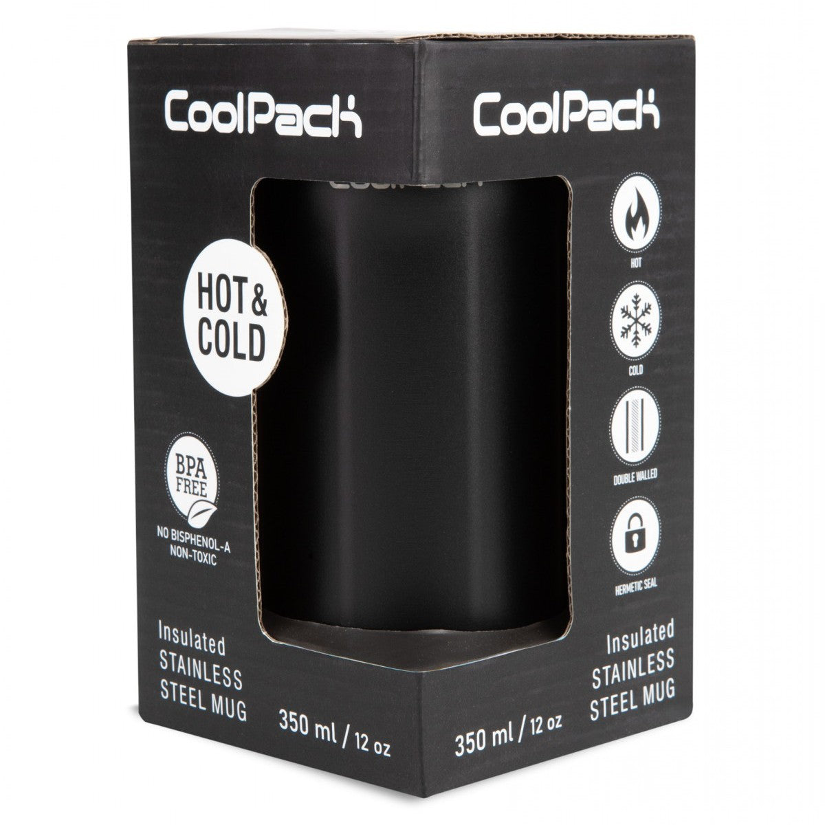 CoolPack Tom Insulated Stainless Steel Mug 350ml - Black