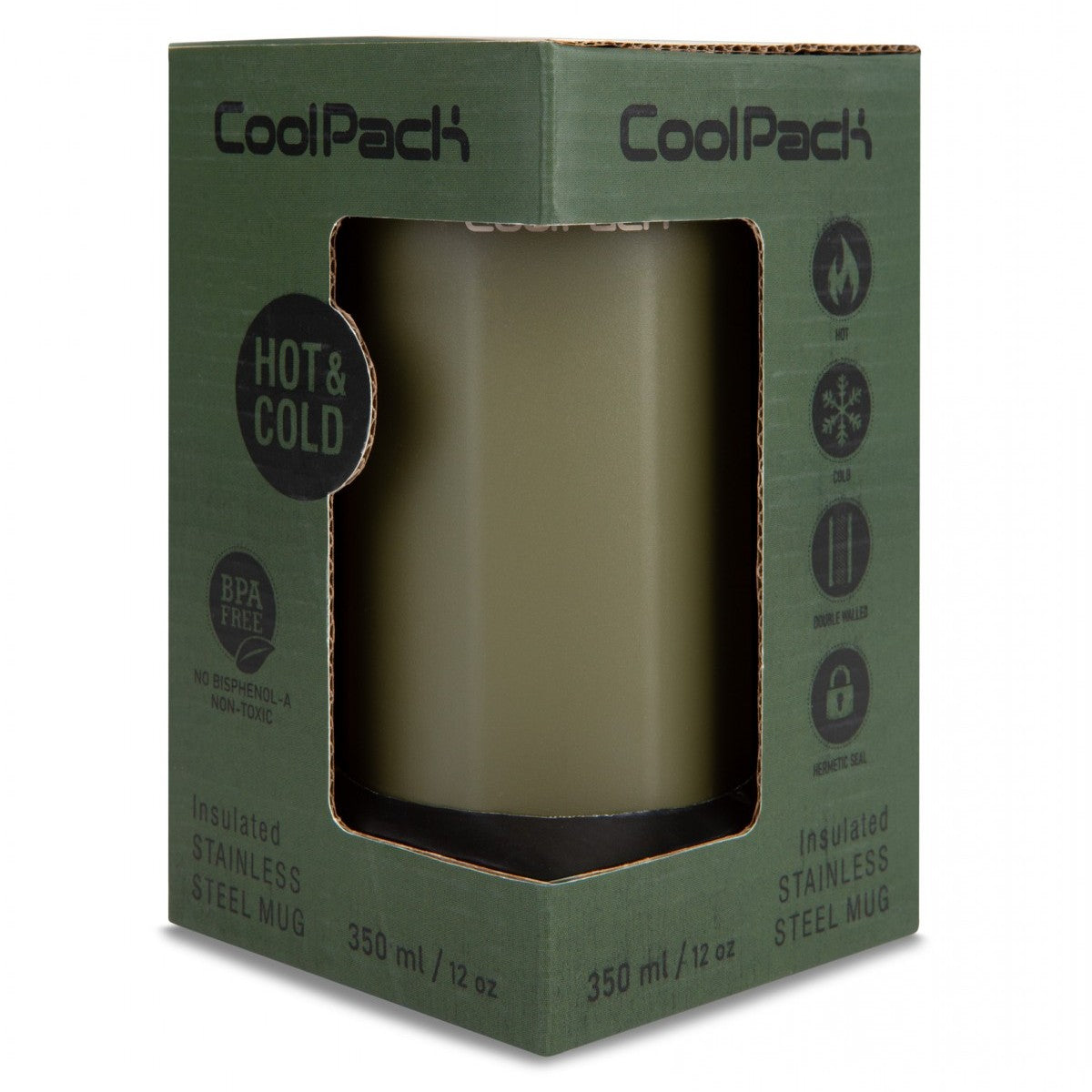 CoolPack Tom Insulated Stainless Steel Mug 350ml - Olive