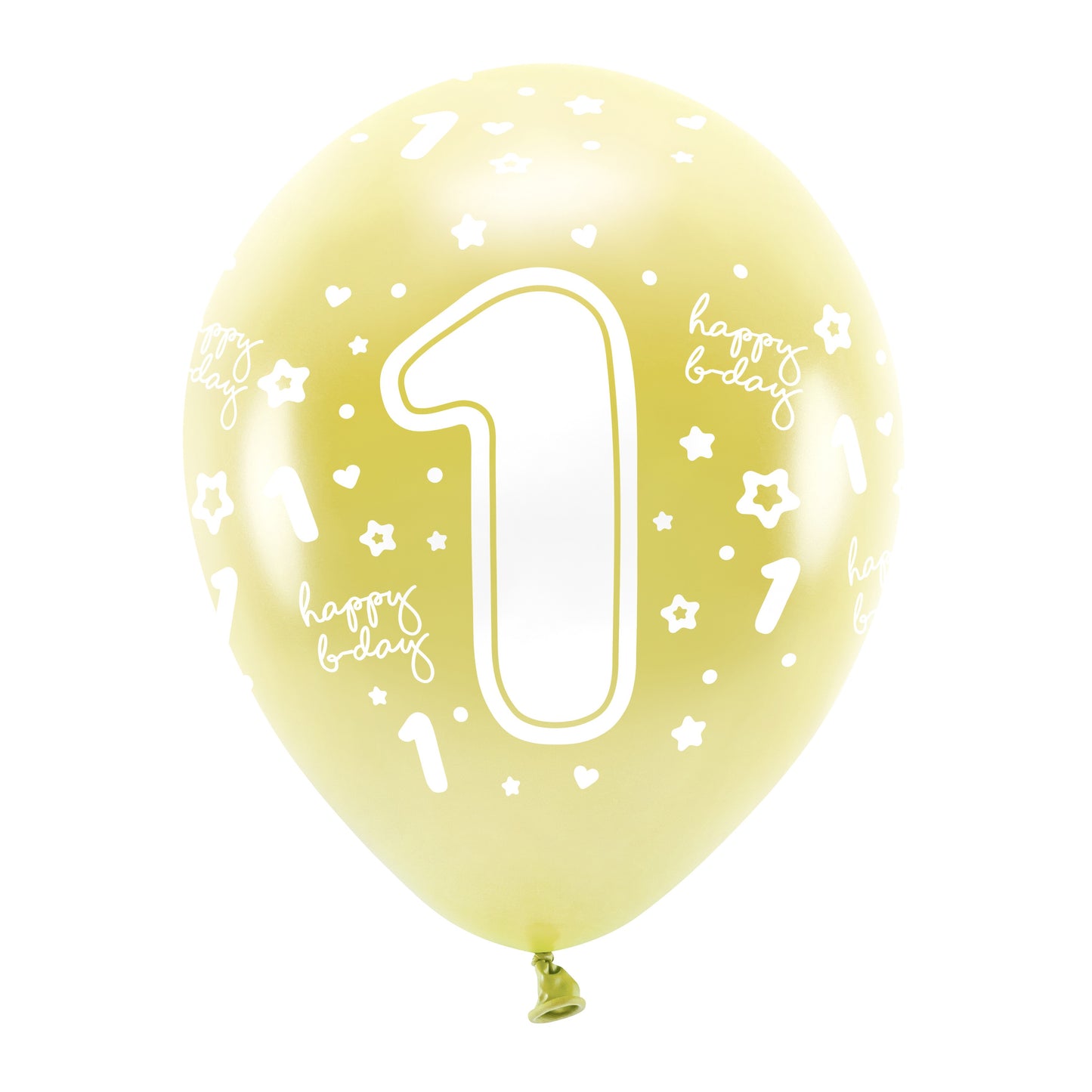 Helium Eco Latex Number Balloon A Set Of 6pcs 33cm - Metalic Light Gold 1