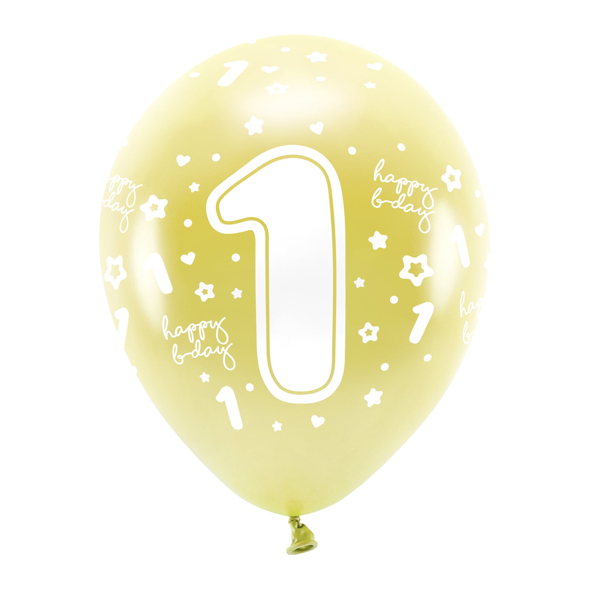 Helium Eco Latex Number Balloon A Set Of 6pcs 33cm - Metalic Light Gold 1