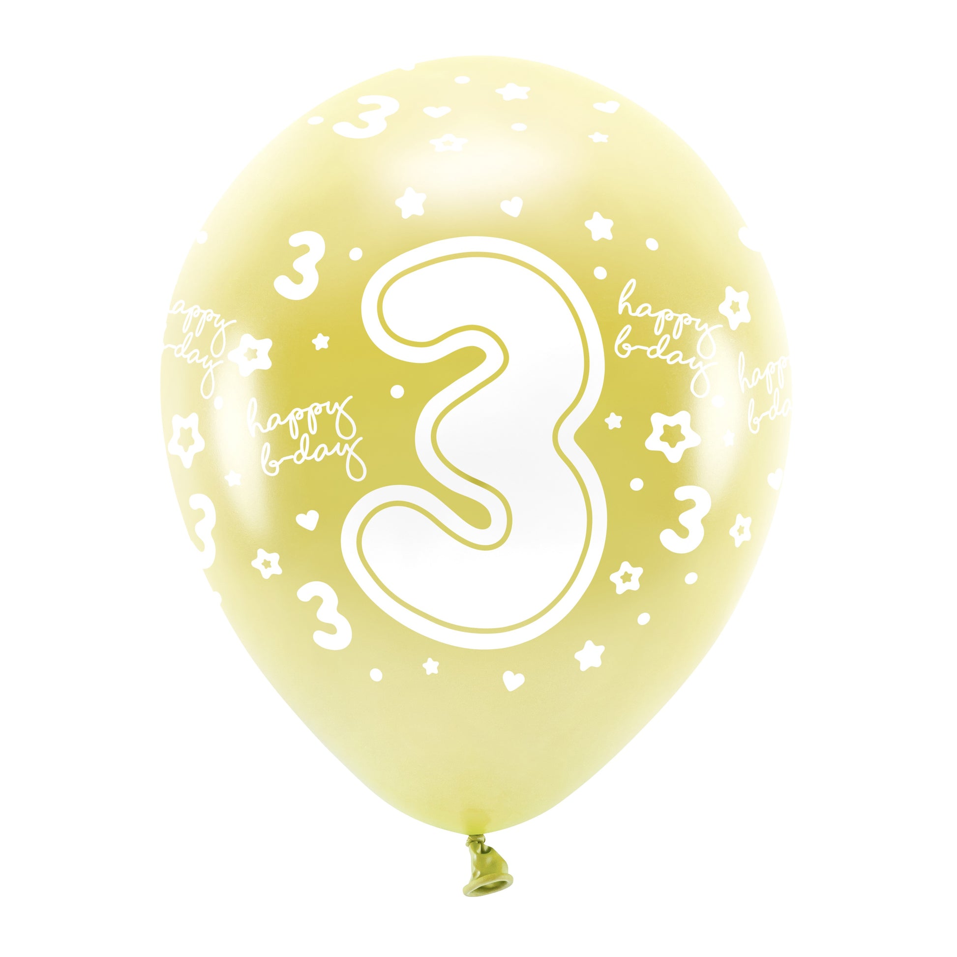 Helium Eco Latex Number Balloon A Set Of 6pcs 33cm - Metalic Light Gold 3