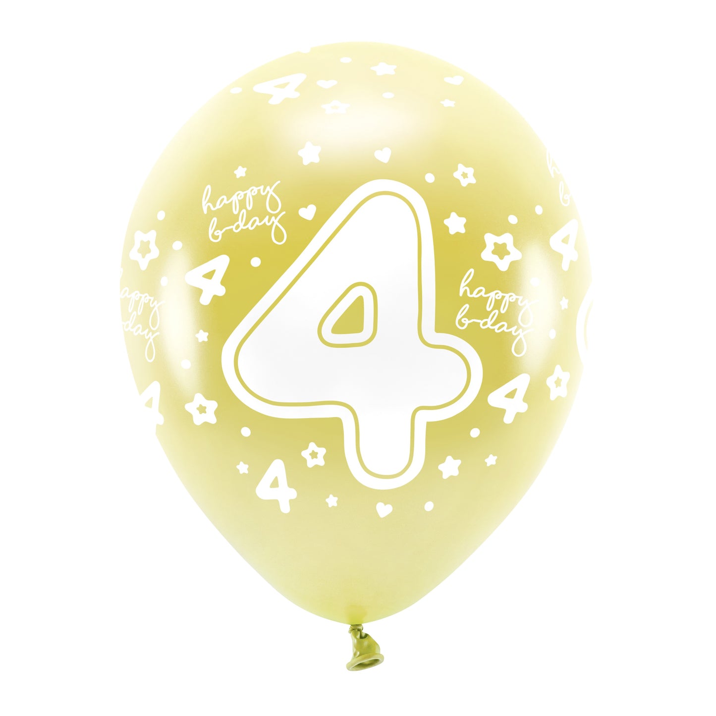 Helium Eco Latex Number Balloon A Set Of 6pcs 33cm - Metalic Light Gold 4