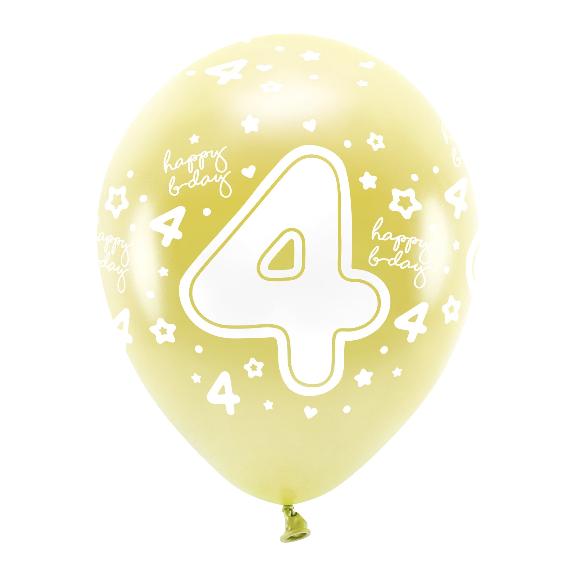 Helium Eco Latex Number Balloon A Set Of 6pcs 33cm - Metalic Light Gold 4