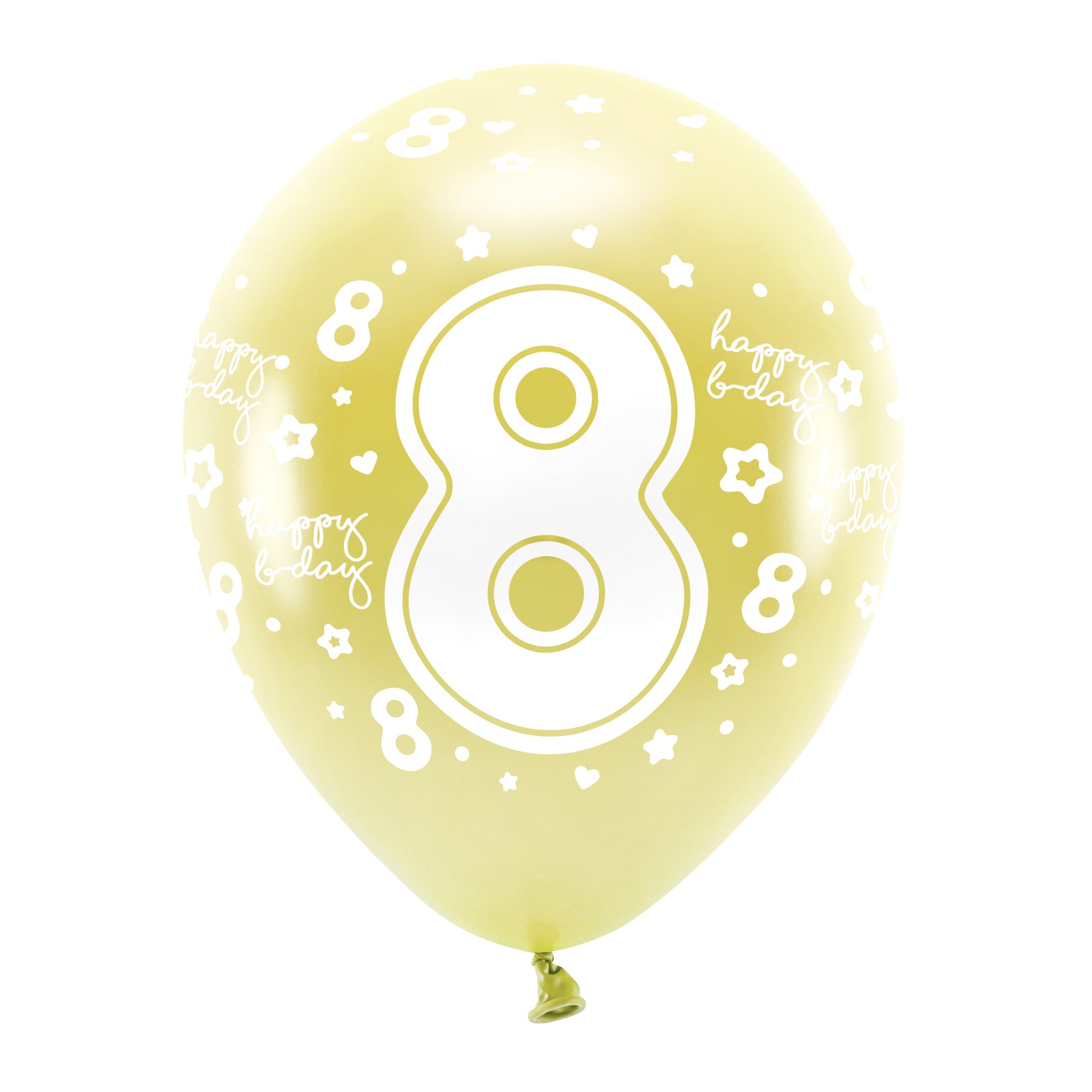 Helium Eco Latex Number Balloon A Set Of 6pcs 33cm - Metalic Light Gold 8