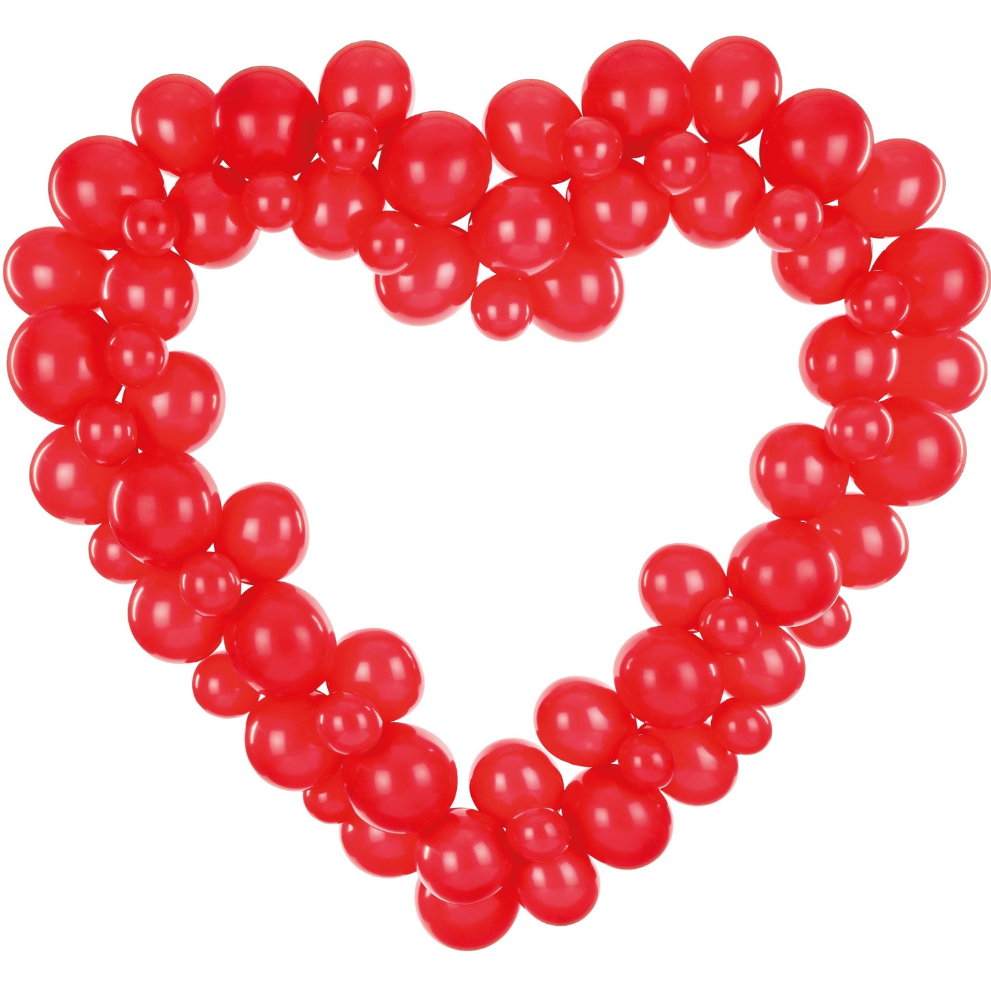 Air-Fill Heart Balloon Garland A Set Of 68pcs 1.5m - Red