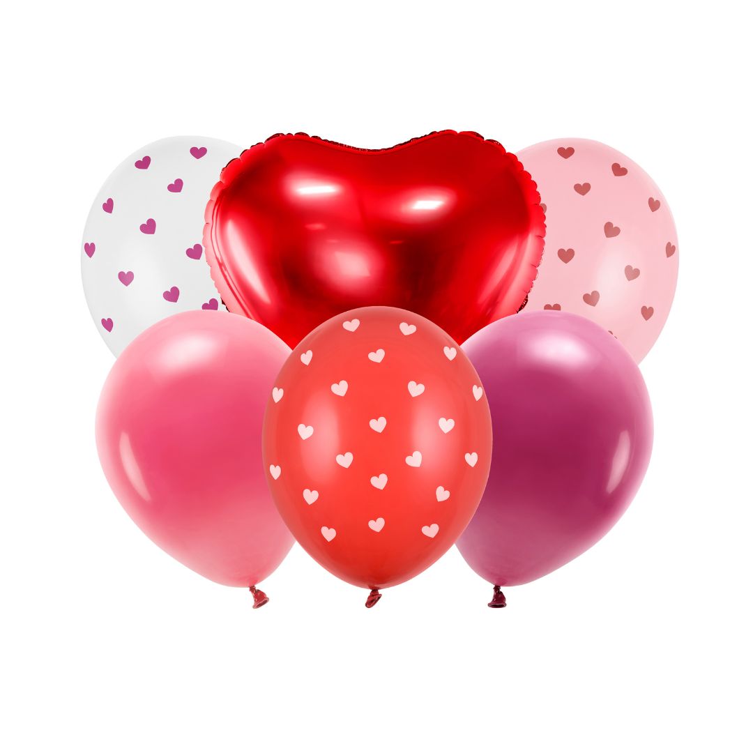 Helium Valentine Balloons A Set Of 6pcs 30cm - Be Mine Valentine