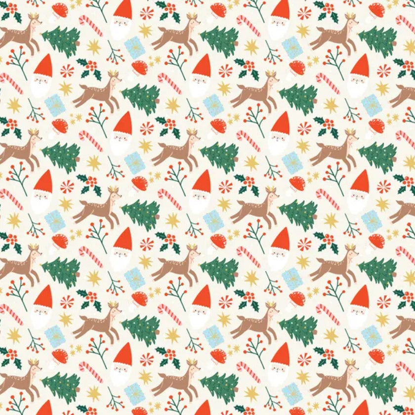 PartyDeco Christmas Wrapping Paper Roll 0.7 x 2m - Merry Christmas