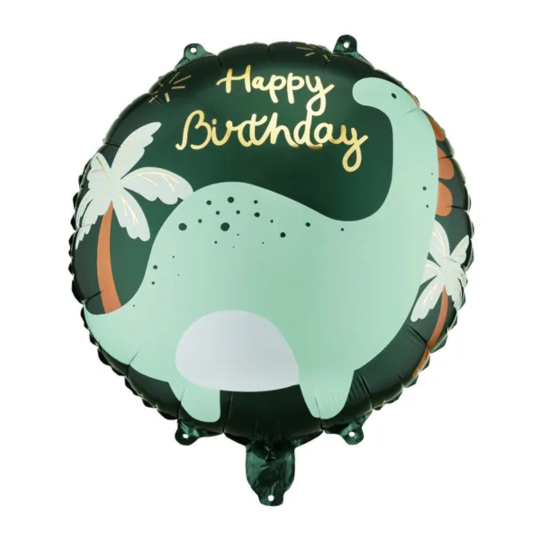 PartyDeco Helium Foil Balloon 35cm - Happy Birthday Dino