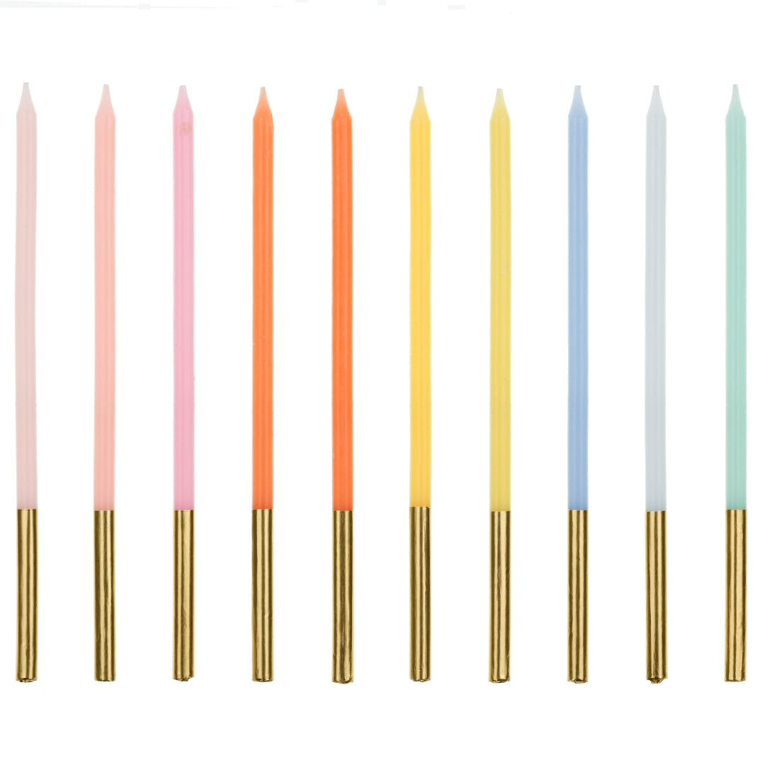 Party Deco Candles 14cm A Pack Of 10pcs - Mix