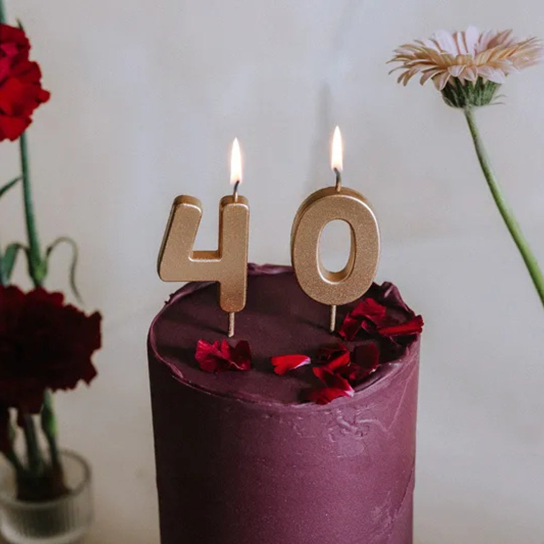 PartyDeco Number Candle 4.5cm - Gold - 0