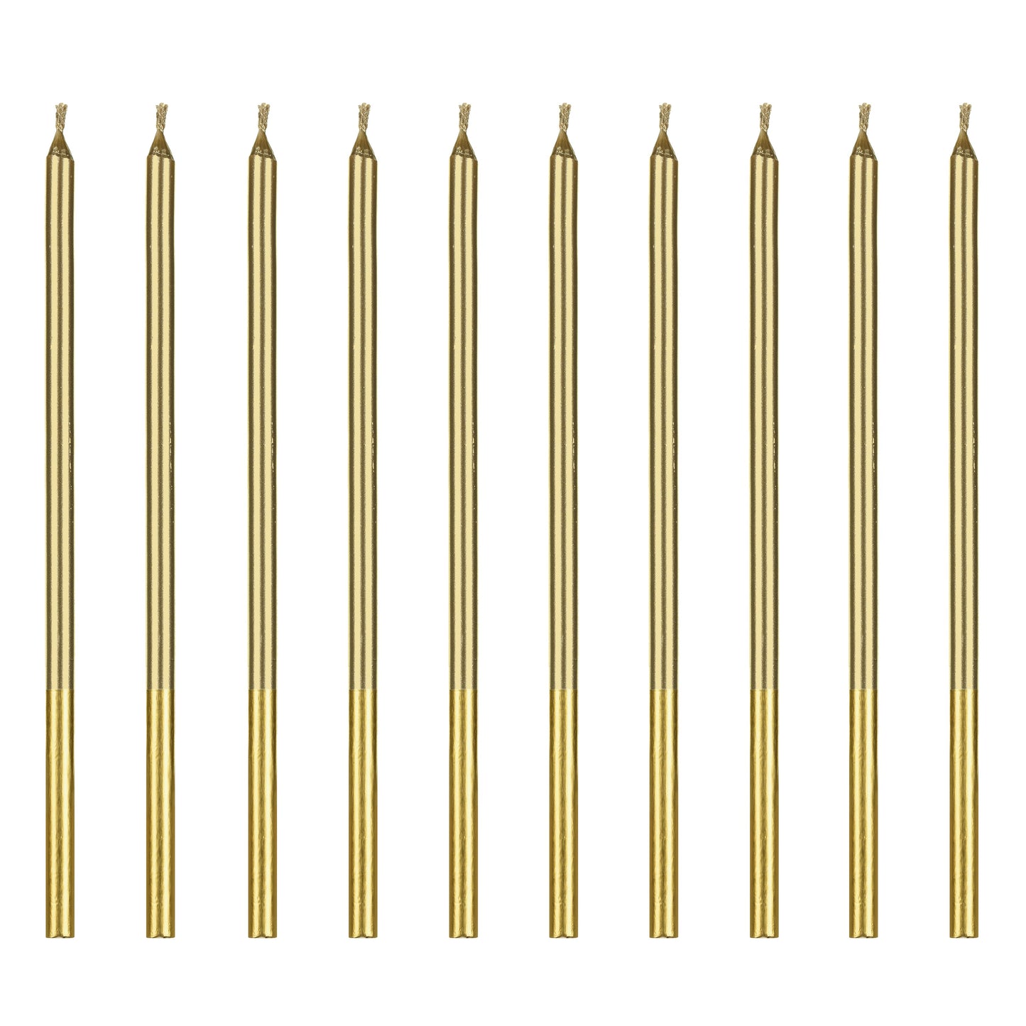 Party Deco Candles 14cm A Pack Of 12pcs - Gold