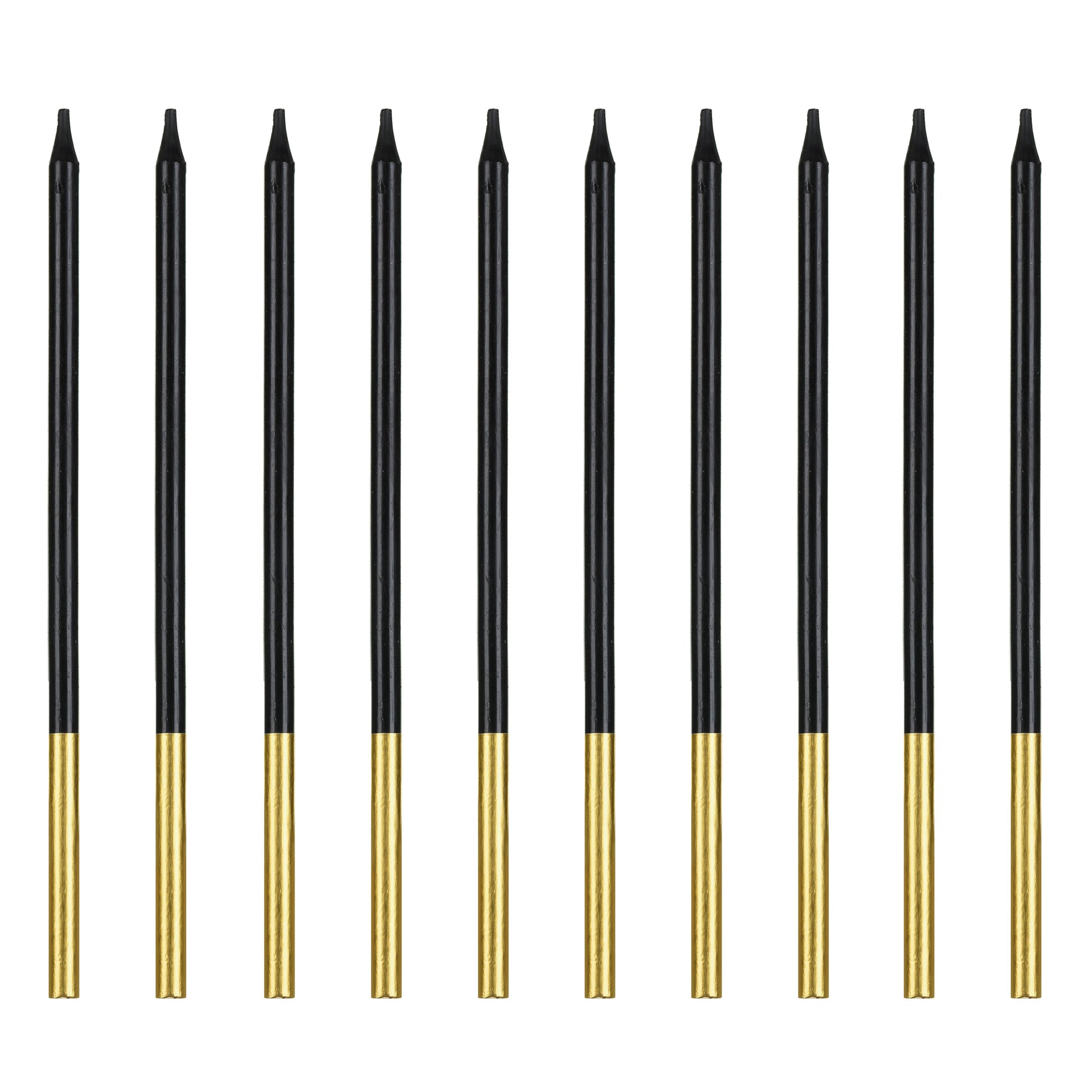 Party Deco Candles 14cm A Pack Of 12pcs - Black