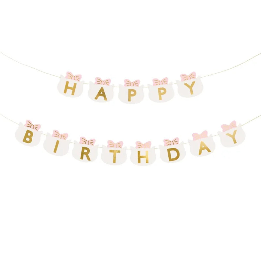 PartyDeco Banner 1.8m - Happy Birthday Kitty Party