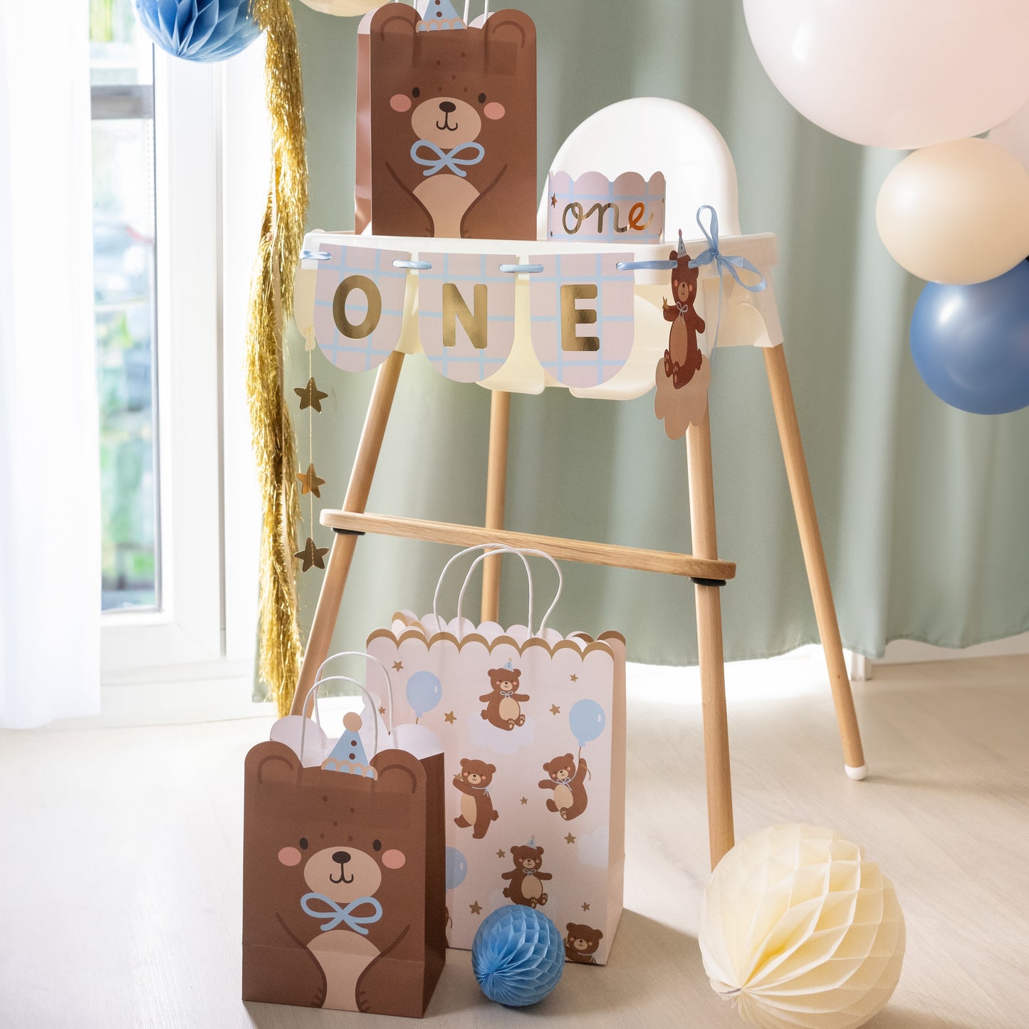 Gift Bag Brown Teddy Bear Small 29 x 18cm