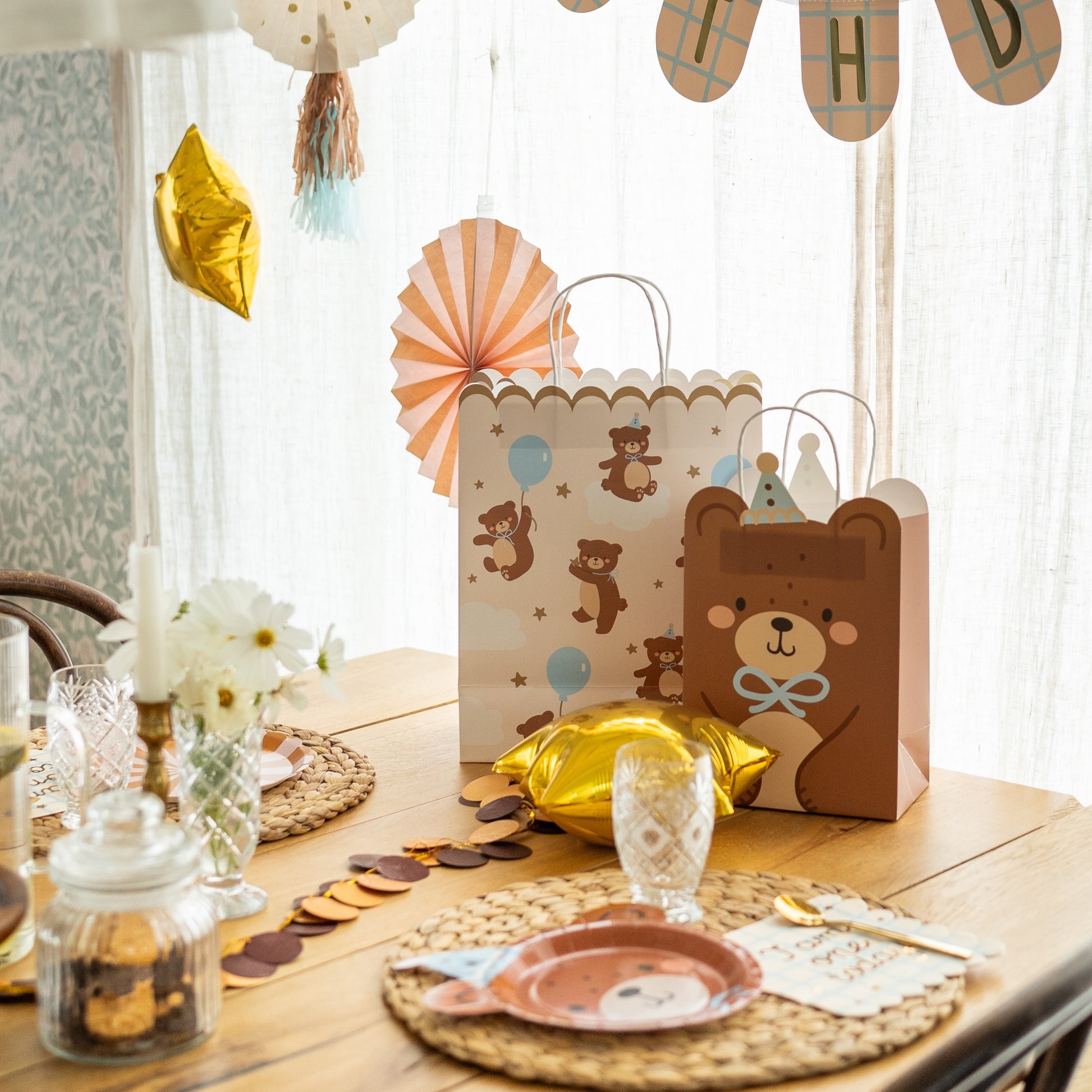 Gift Bag Brown Teddy Bear Small 29 x 18cm