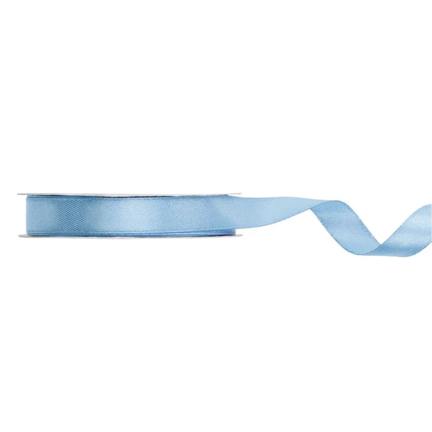 PartyDeco Satin Ribbon Roll 12mm x 25m - Misty Blue
