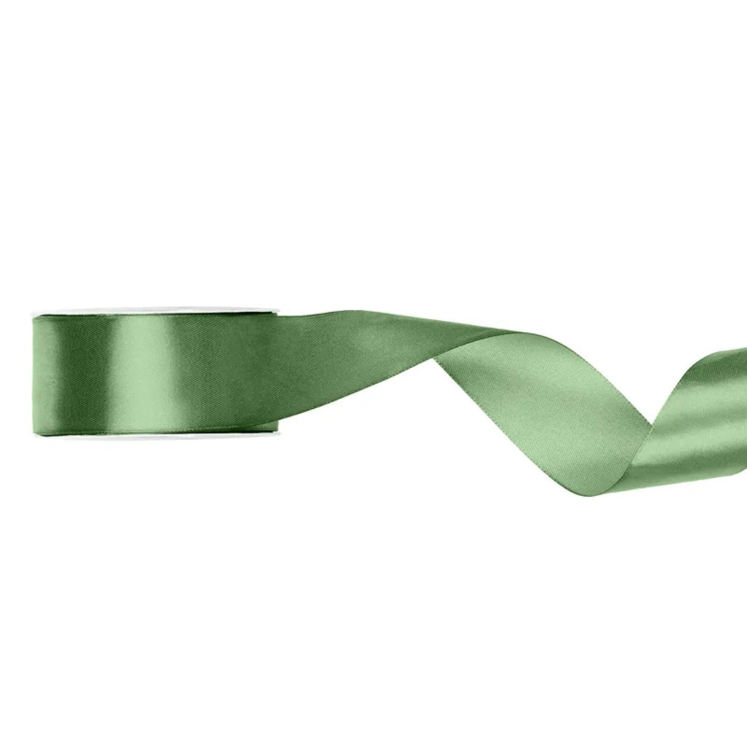 PartyDeco Satin Ribbon Roll 25mm x 25m - Sage