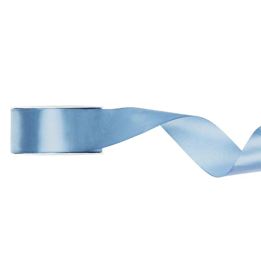 PartyDeco Satin Ribbon Roll 38mm x 25m - Misty Blue