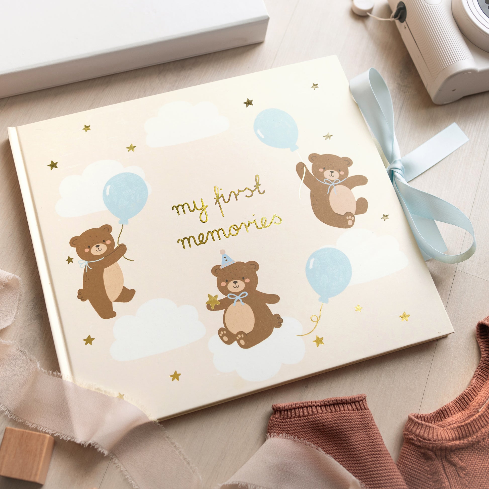 My First Memories Photo Album - Teddy Bear Blue