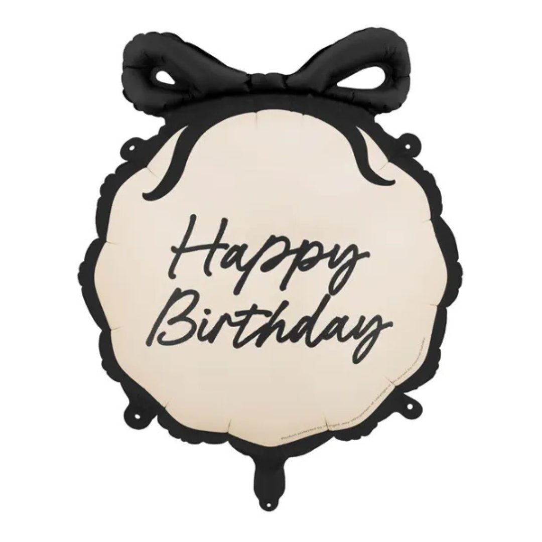 PartyDeco Helium Foil Balloon 47.5 x 45cm - Happy Birthday Bow