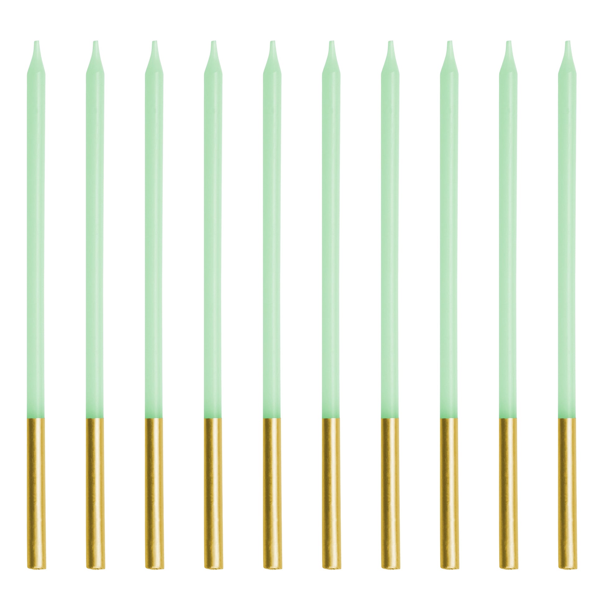 Party Deco Candles 14cm A Pack Of 12pcs - Green