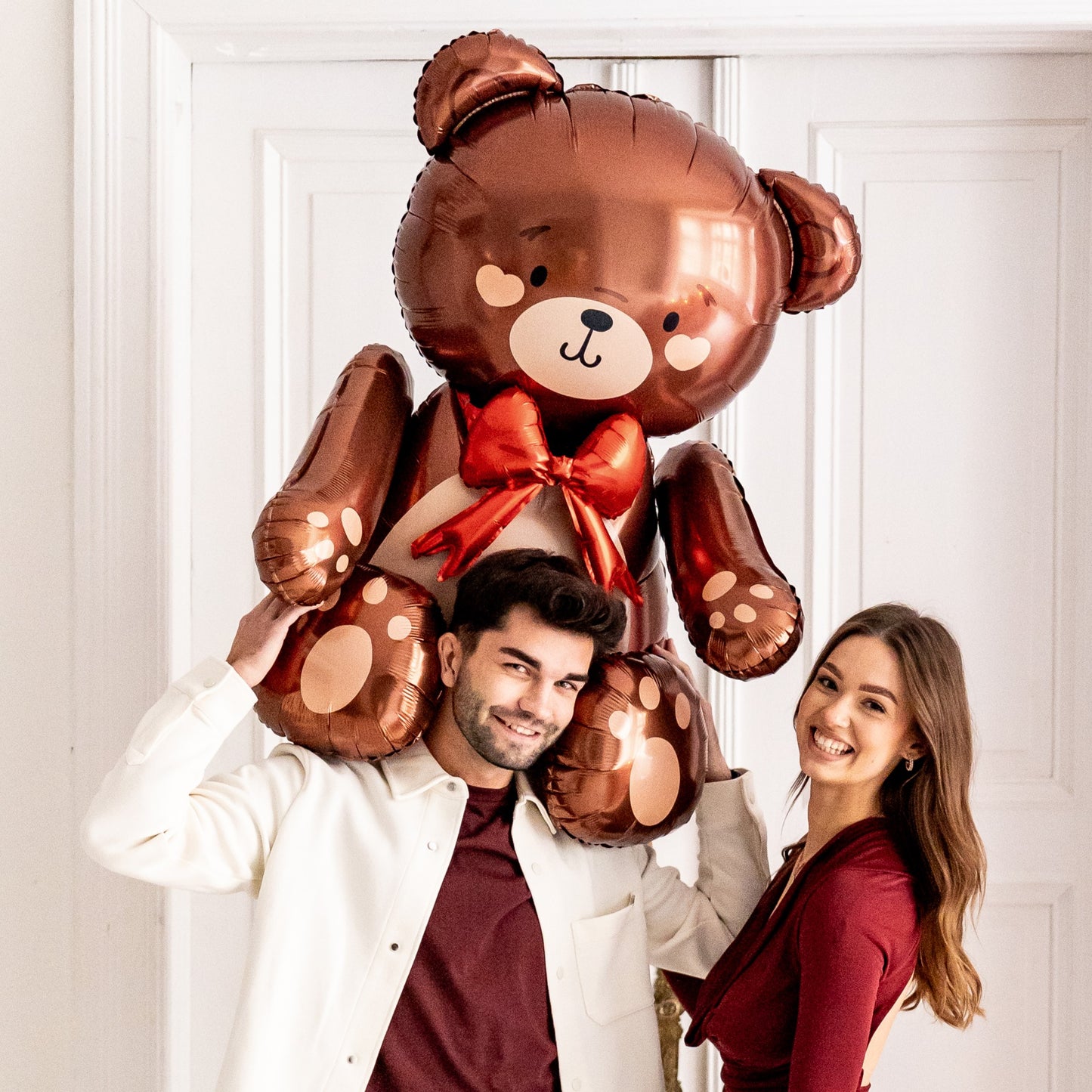 Air-Fill Standing Foil Balloon 84 x 75cm - Teddy Bear