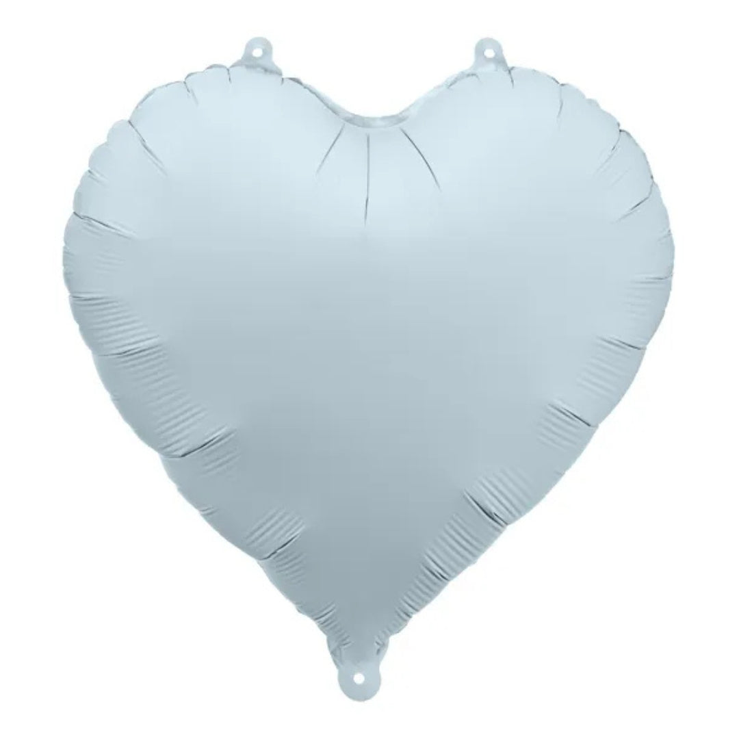 PartyDeco Helium Foil Balloon 35cm - Heart Matt Misty Blue