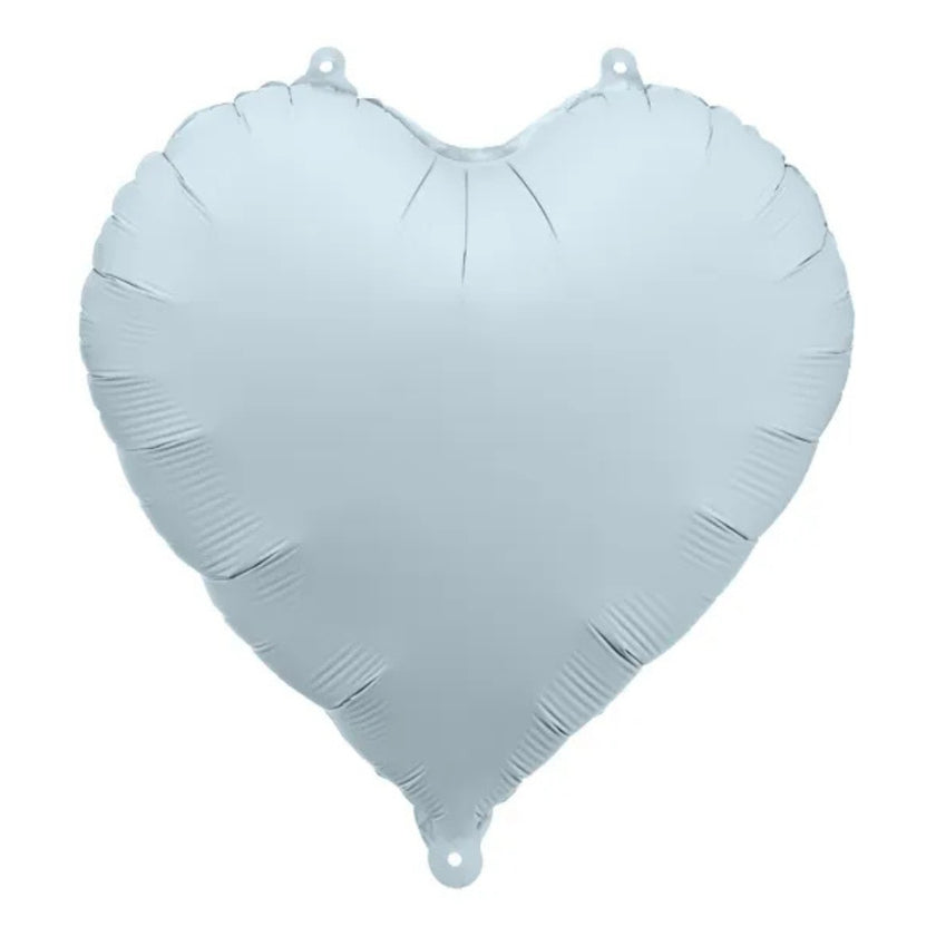 PartyDeco Helium Foil Balloon 35cm - Heart Matt Misty Blue