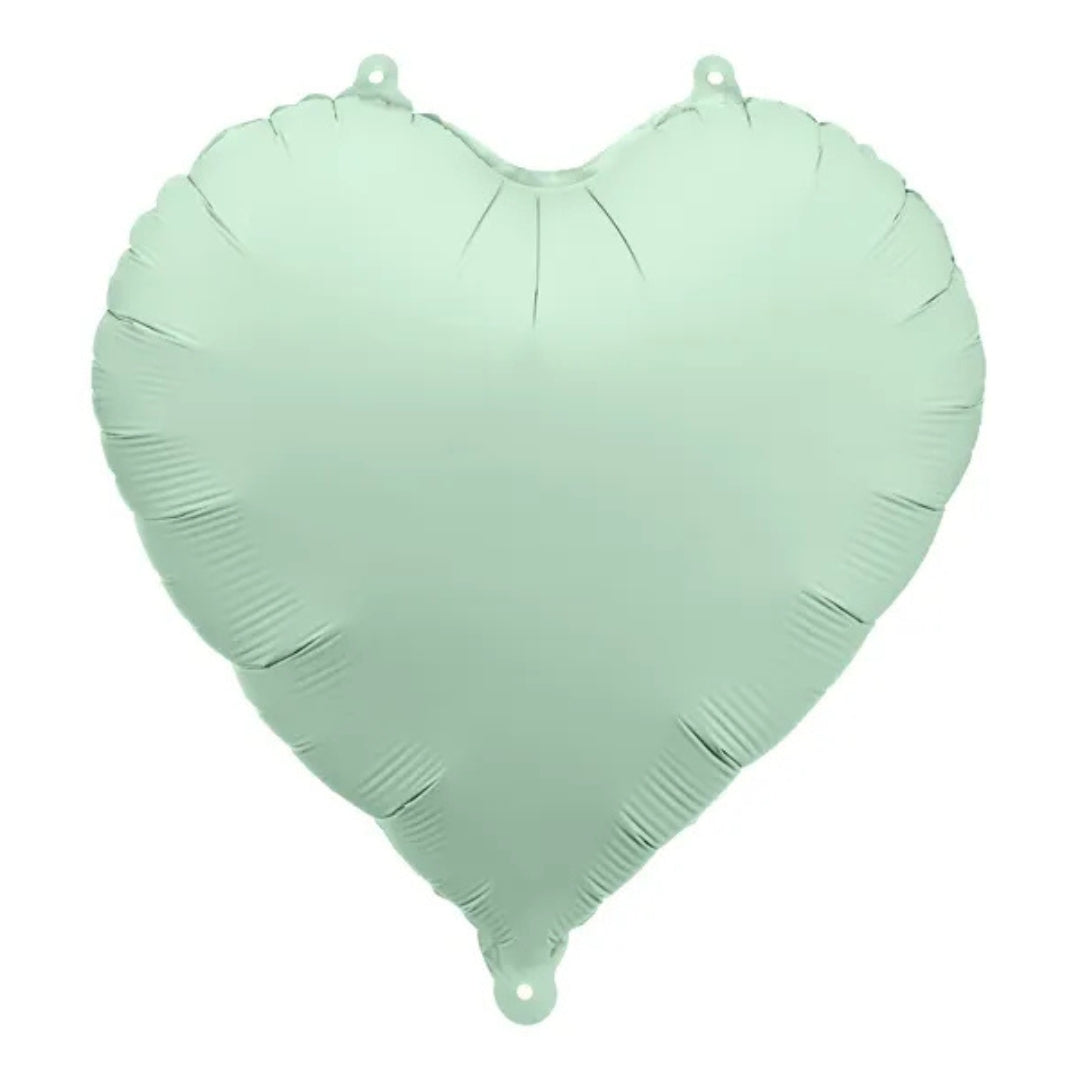 PartyDeco Helium Foil Balloon 35cm - Heart Matt Green