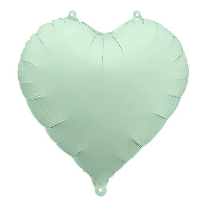 PartyDeco Helium Foil Balloon 35cm - Heart Matt Green