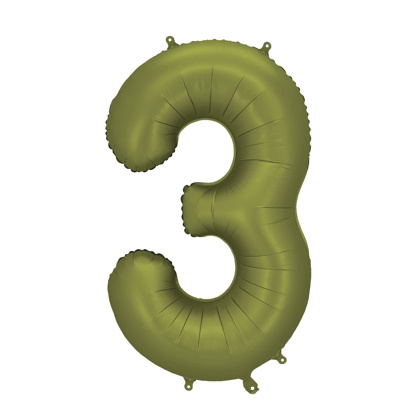 Party Deco Helium Foil Balloon 86cm - All Numbers! - Olive
