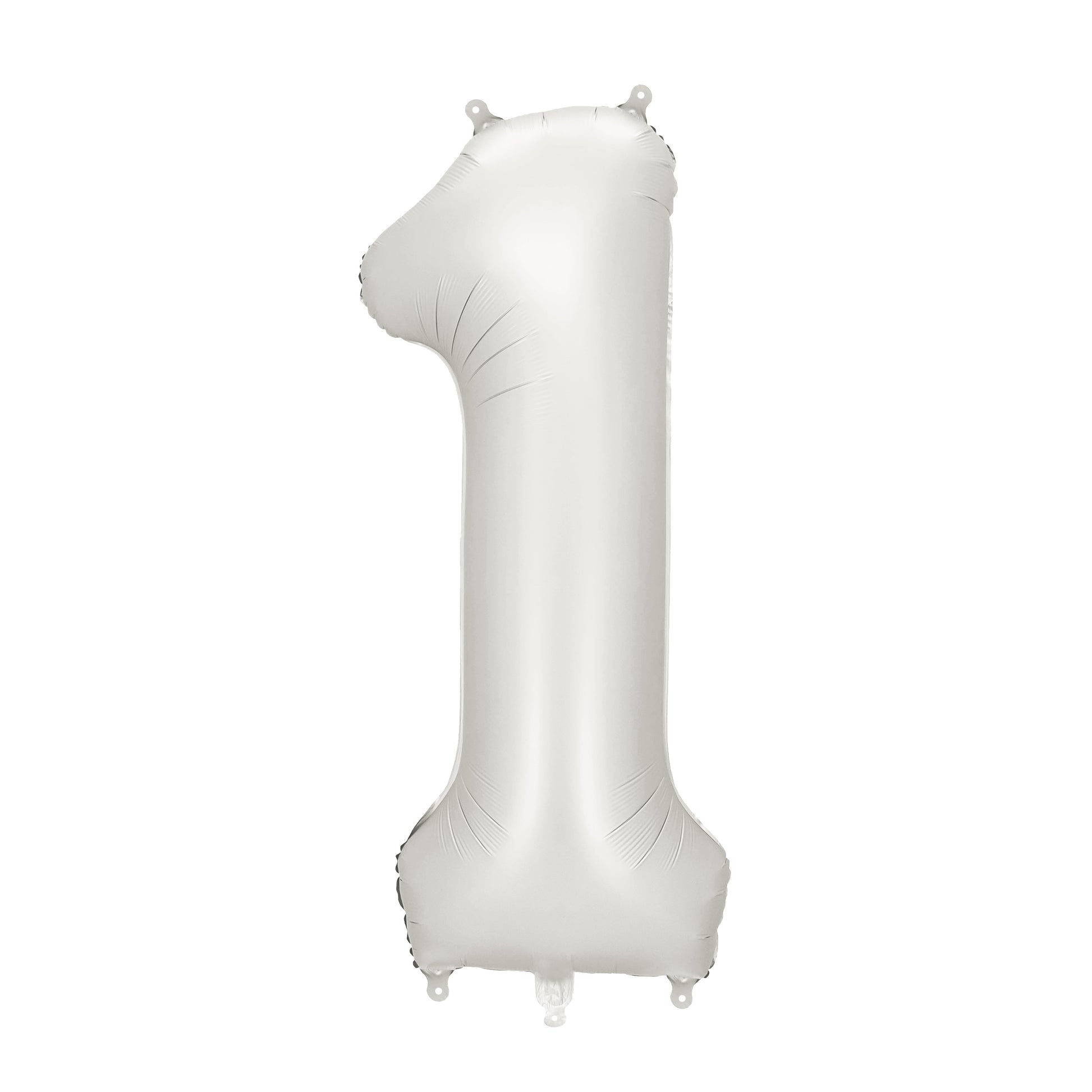 Party Deco Helium Foil Balloon 86cm - All Numbers! - Satin Silver